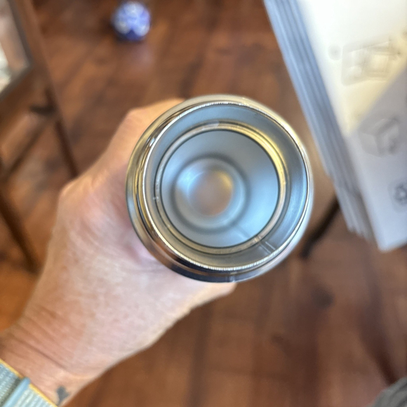 ESPN U unique thermos hot/cold beverage with red leather accents 16 oz - Picture 5 of 8